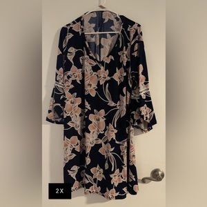 Bell sleeve floral dress